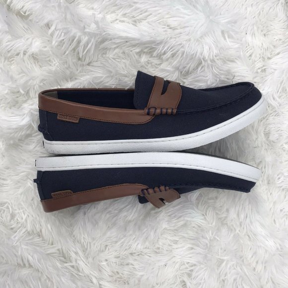 COLE HAAN Blue & Chestnut Nantucket Loafers -10.5M - Picture 10 of 12